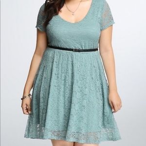 Torrid Light Blue Lace Skater Dress